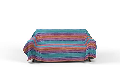 Italian Bed Linen Fantasy Rainbow Telo Copritutto Stampato 2 Posti, Microfibra