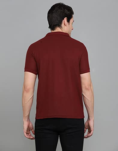 Image of INKKR Men's Polo Neck Half Sleeve Cotton Blend Regular Fit T-Shirt With Pocket