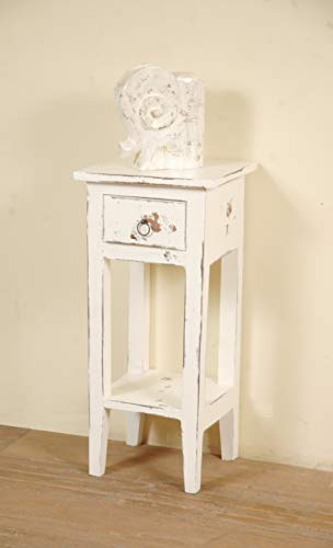 Sunset Trading Shabby Chic Cottage Table, Small One Drawer, Heavy Distressed Whitewash #TOP4