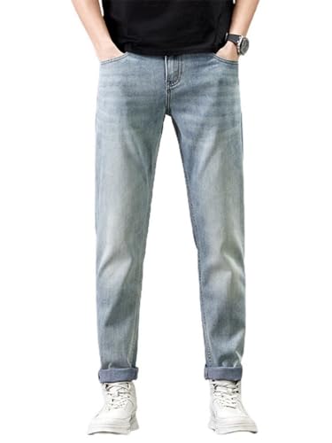 Jeans Pants Trouser Denim Lyocell Tencel Comfortable Retro Men's Big Bull Style Long