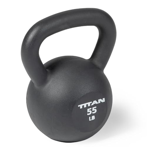 Titan Fitness 55 LB Cast Iron Kettlebell, Single Piece Casting, LB Markings, Full Body Workout