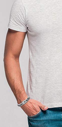 kuzzoi 925 Sterling Silver Round Byzantine Bracelet for Men, Length 7,48 inch - 9,05 inch, Width 0,55 inch, 3.17 oz - Image 4