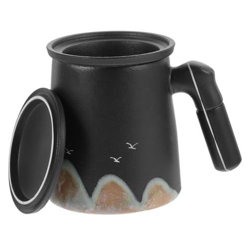 PHENOFICE 1 Juego Taza De Té Con Mango De Madera Taza De Café Helado Estaño Bol Café Matraz Verter Tazas Claras Hidro Tazas De Espresso Dispensador Bebidas Vacío De Acero Inoxidable Cerámica