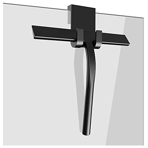 IARTISTE Duschabzieher Silikon Duschwischer Fensterabzieher Badezimmerwischer,Fensterabzieher aus Silikon mit Edelstahl-Kern für Dusche,Badezimmer,Spiegel,Glas-Reinigung,Fliesen (Black, Small) Cover