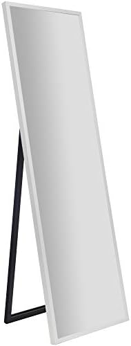 Gallery Solutions 16.5" x 58" Framed Free Standing Full Length Mirror with Easel, White