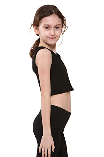 Image of Kids Girls Neon Fluorescent Vest Crop Tops T-Shirt Tee Top Dance Wear Gymnastic Fancy Dress Age 5-14 Years