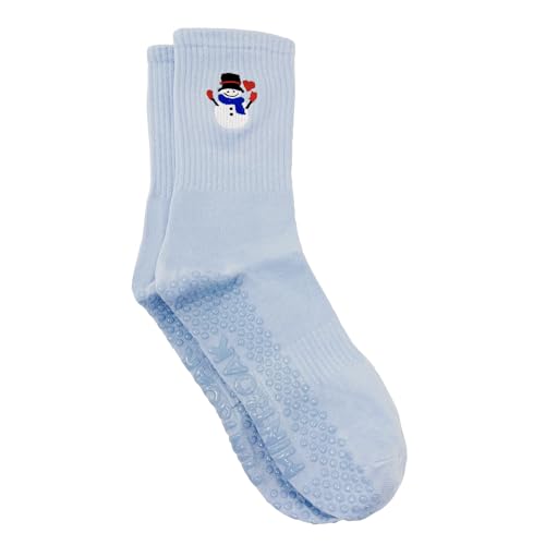 Image of Mint & Oak Pilates Socks with Grips for Women, Ankle Length Non-Slip Yoga Socks, Cotton Ideal For Yoga, Pilates, Gym, Workout, Cute Women's Gift