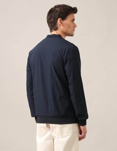 Image of U.S. Polo Assn. Men's Cotton Navy Solid Stand Collar Bomber Standard Length Jacket (2Xl)