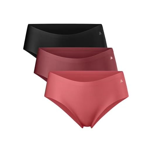 Braguitas Hipster Deportivas Laser Cut para Mujer, Ropa Interior Bragas Cómoda Invisible de Material Reciclable, Negro, Gris, Rosa, Pack de 3 (Multicolor (1x Negro, 1x Rosa Terra Cotta, 1x Rubí), XL)