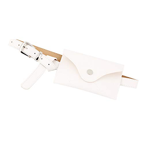 Damen Taille Gürtel mit Tasche, Leder Gürteltasche Telefon Schlüsselhalter Gürteltasche Karten Geldbörse einstellbar (Weiß) Cover