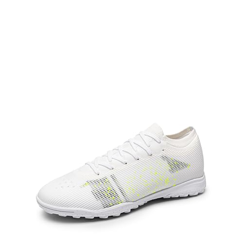 DREAM PAIRS Herren Fußballschuhe Hallenschuhe Fußballspiel Training Sportschuhe,Size 40,Weiss,SDSS2404M-E