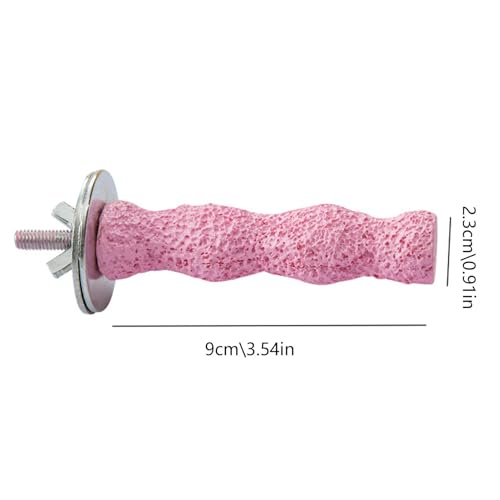 LearnLyrics Papageienbarschstab Vogel-Kalzium-Zahnknirsch Kauspielzeug,Zähne Stein Stick Barsch Vogel Zähne Schleifen Sand Klaue für Papagei Wellensittiche Eichhörnchen Hamster Käfig Stand