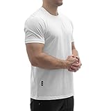 Sixlab Regular Tech Herren T-Shirt Muscle Basic Gym Sport Fitness Tshirt (L, Weiß)