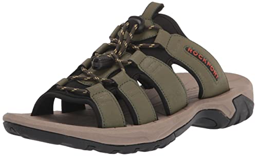 Rockport Men's Byron Bungee Slide Sandal, Olive, 12 #TOP25