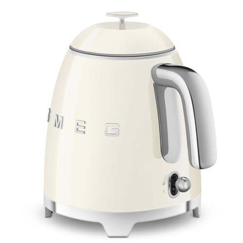 Image of SMEG Mini 50's Retro Style 3 Cup Electric Kettle with Double Wall Anti Slip Base and Water Level Indicator (Cream)