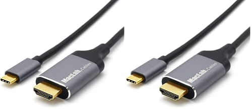 MacLab. USB Type-C HDMI �ϊ� �P�[�u�� 5m Thunderbolt3-4 (4K�^60Hz) HDR�Ή� 5.0m Apple M3 M4 M5 MacBook Pro Air neo iMac Mac-mini �Ȃǂƌ݊����L��