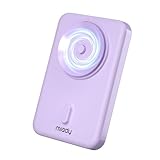 Miady Wireless Portable Charger for Samsung, 5000mAh Power Bank with Powerful Electric Suction, 15W Wireless Charging for Samsung Galaxy, Google Pixel, Moto G Play, iPhone, Purple