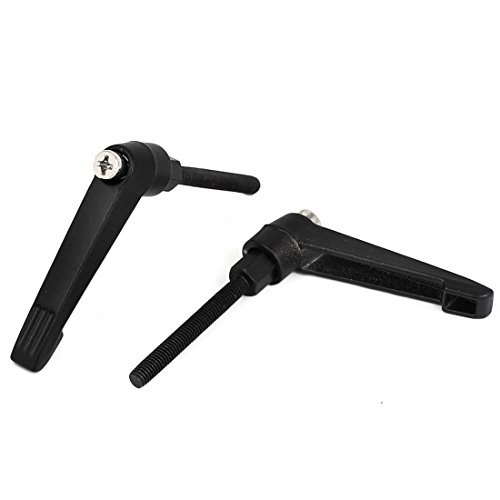 Aexit M5x40mm Thread Clamps 50mm Long Lever Lathe Machinery Adjustable Clamping Strap Clamps Handle 2pcs