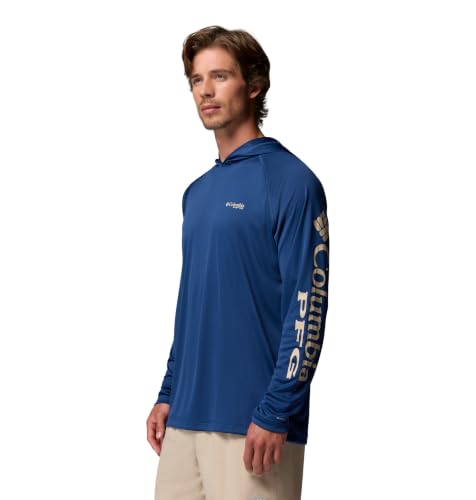 Columbia Terminal Tackle™ Hoodie Carbon/Ancient Fossil Logo XL, Blau – Ansicht 3