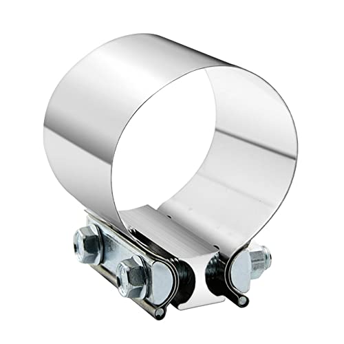 4 4.0 Inch Exhaust Clamp Butt Joint Band Clamp Sleeve Coupler Stainless Steel 4 Inch for Exhaust Pipes Mufflers and Catalytic Converters (1 PCS)