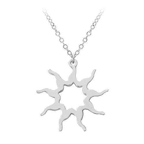 SENFAI Charm Irish Celtics Crescent Moon Necklace Elegant Sun Half Moon Star Pendant Necklaces (sun, stainless-steel)