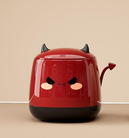 Mini Pattumiera da Tavolo, Cestino da Scrivania, Portatile Piccola Cestino da Tavolo, Mini Simpatico Pattumiera da Scrivania con Coperchio, per Toletta, Bancone Cucina (Rosso)