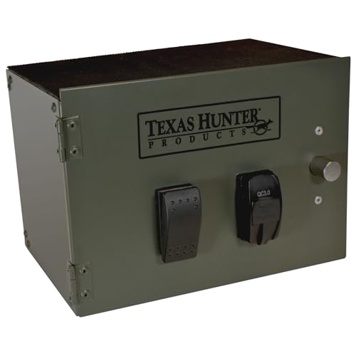 Texas Hunter Universal Power Shelf for Hunting Blinds - with 12 Volt Battery and Solar Panel
