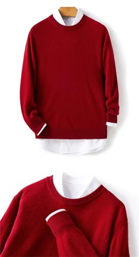 Men Cashmere Sweater O-Neck Pullovers Men's Loose Knitted Bottom Shirt Autumn Winter Casual Men's Top2