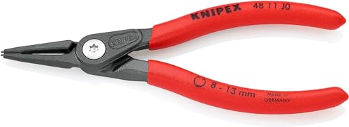 KNIPEX Pinza di precisione per anelli di sicurezza per anelli di sicurezza interni a fori bonderizzata grigia Rivestiti in resina sintetica, 48 11 J0