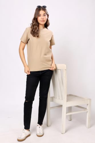 Image of London Hills tops for woman | tshirt for woman | t shirt for womans| tops for women western | western tops for woman's | women t shirt | women tees | gym tshirt for women workout | t shirts Round Neck