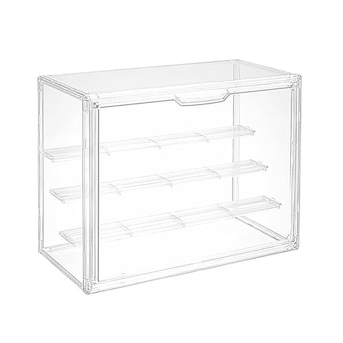 YFFSFDC シルフィエル フィギュアケース UVカット付き 高透明度 アクリル製 収納・展示ケース 磁石式 前扉 組立簡単 組み立て式 積み重ね可能 省スペース 防水防塵 大容量 多用途 (27×18×22cm 仕切り板3個付)