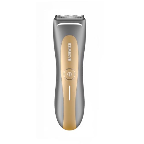 COSYHERO Body Hair Trimmer for Men, Pubic Hair Trimmer, Waterproof, USB-C Rechargeable, LED Light, Replaceable Blade (Gold)