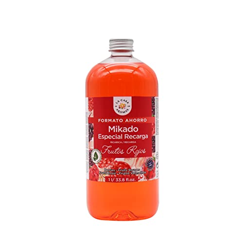 La Casa de los Aromas - Ambientador Mikado Reposición Frutos Rojos - Incluye Sticks de Recambio - Fragancia Duradera - Ideal para el Hogar, Baño, Casa - 1000 ml