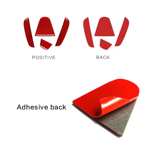 Image of Compatible with Rear Trunk Insert Cover Trim Carbon Fiber Rear Tailgate Emblem Badge Decoration Sticker for Honda CRV 2012 2013 2014 2015 2016 2017 (4Pcs Red)