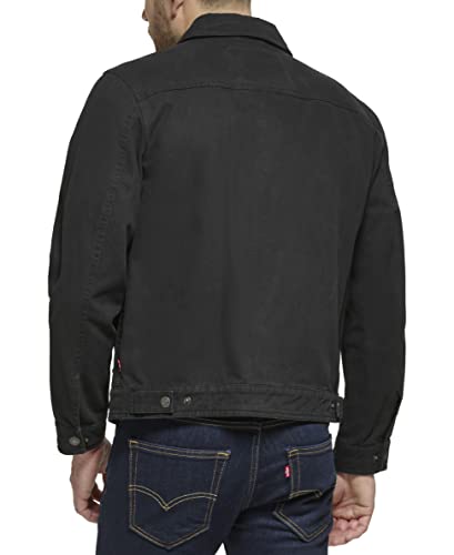 Levi's Men's Lightweight Trucker Shirt Jacket, Black Cotton Canvas2