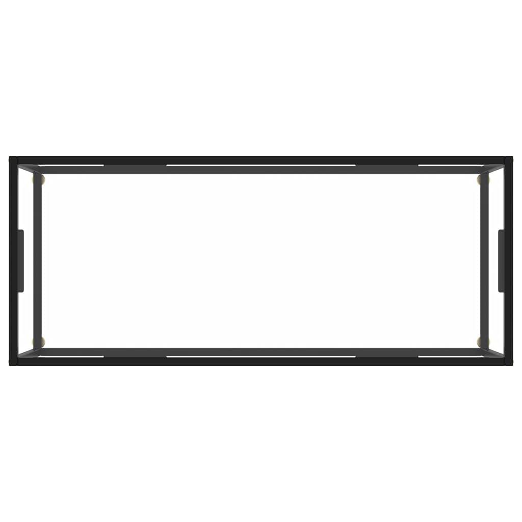 Mesa de salón negra con cristal templado 120 x 50 x 35 cm, mesa auxiliar, mesas de salón, mesas de salón, para un ambiente acogedor
