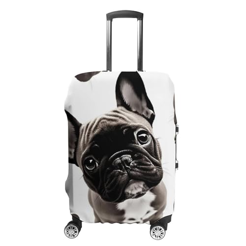 French Bulldog Luggage Cover, Washable Elastic Suitcase Cover Protector Fit 18-32 Inch Luggage