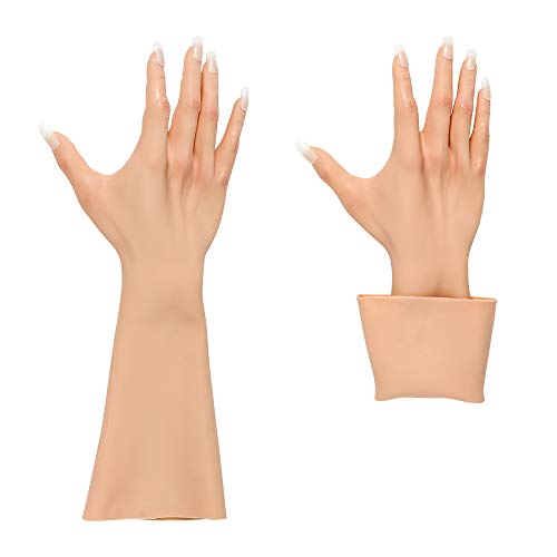 YRZGSAWJ Silicone Female Glove with Skin Texture for Drag Queen Crossdressers Male to Female (ivory white, 60 cm)