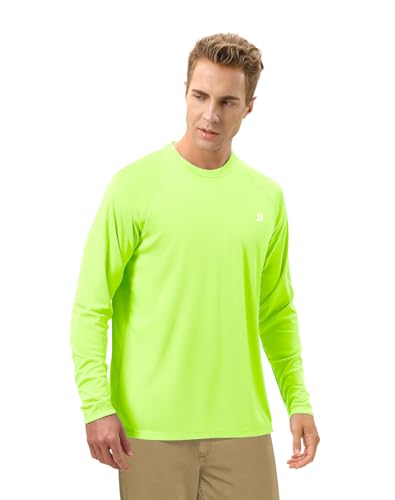 Image of Roadbox Mens UPF 50+ UV Sun Protection Shirts Outdoor Long Sleeve SPF Rash Guard for Fishing Hiking Swimming Running