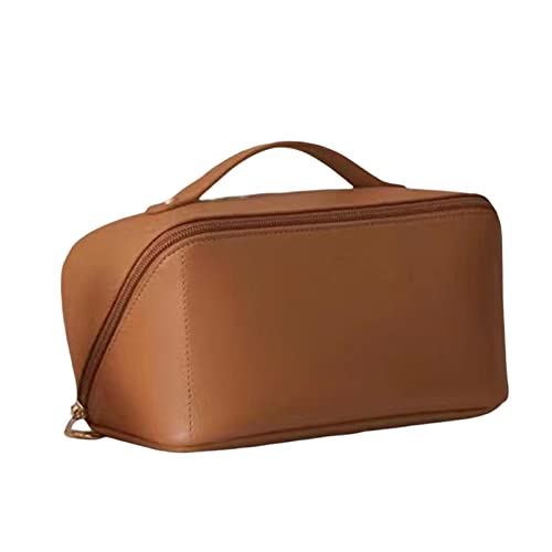 Openuye Bolsa de maquiagem, bolsa portátil de couro PU com zíper, bolsa de maquiagem de viagem, bols