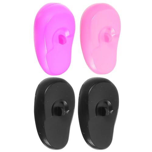 KOMBIUDA De Oídos Para Tinte De Cabello De Silicona 4 Unidades Tamaño Estándar Resistentes y Reutilizables Unisex Para Salón De Belleza y Uso Doméstico