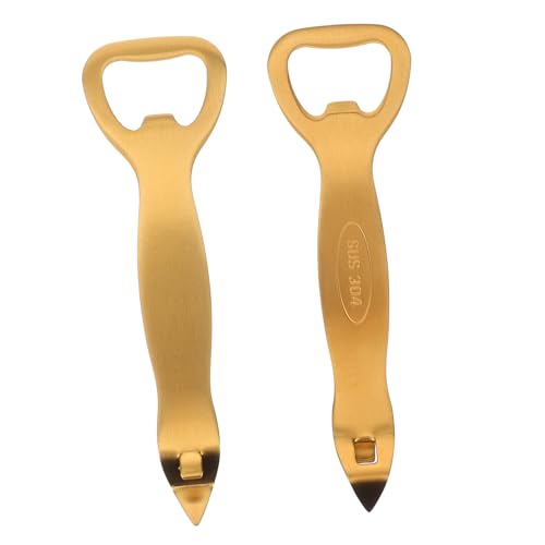 Holibanna 2piezas Abridores De Cerveza Abridores De Botellas De Acero Inoxidable Removidores De Tapas De Para Enfermeras Herramientas Para Abrir Reutilizables