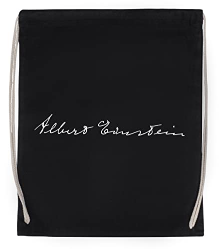 Enigmae Alberto Einstein Completo Firma Bolsa de Algodón Deportiva con Ccordón Para Gimnasio Sport Cotton Black Bag