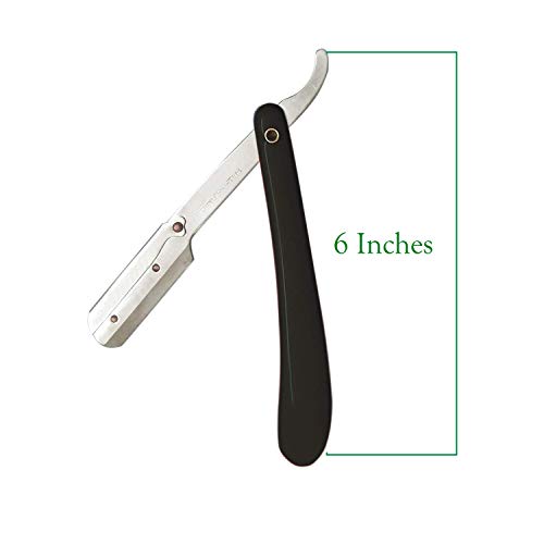 Image of Professional Salon Folding Black Razor Ustra Stainless Steel Straight Edge Barber Razor For Men