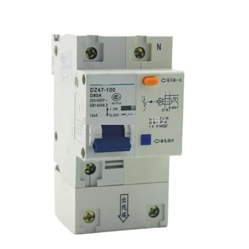 Disjoncteur différentiel 80A Type D DZ47-100 pour éviter les surcharges