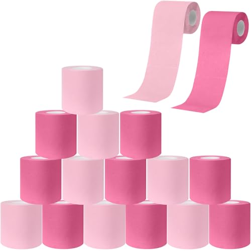 Gilprop 15 Rolls Colored Toilet Paper Multicolor Funny Novelty Toilet Paper Gift Sustainable and Soft for Home Decoration Office Halloween Fall Xmas Party Camping Travel (Light Pink Peach Pink)