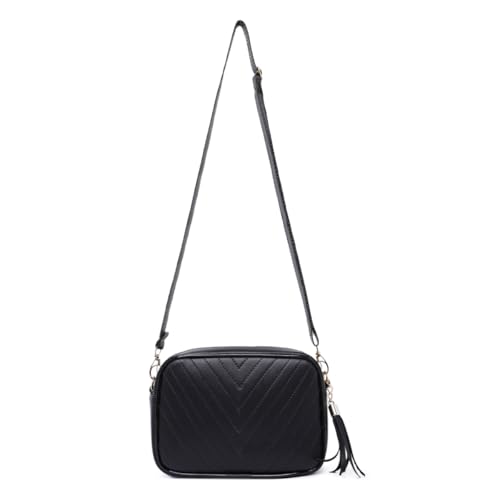Bolsa Transversal Bolsinha Dia A Dia Pequena Couro De Lado (Preto)