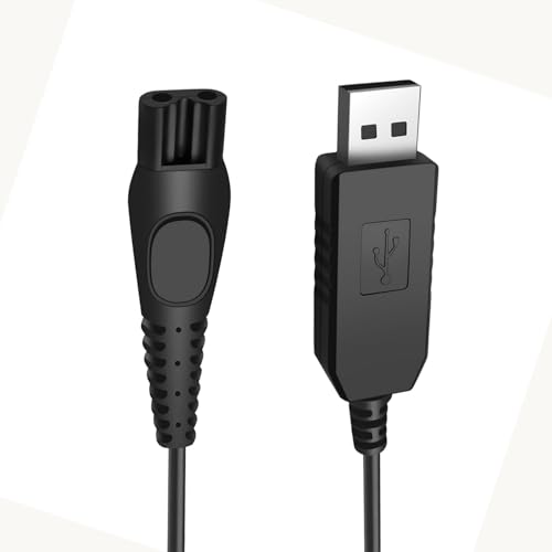 SOPSTUO Cable de carga USB de repuesto HQ8505 de 15 V compatible con Philips Norelco Series 5000 S5531 PT AT YS5 HQ5-HQ9 RQ3 RQ10-RQ12
