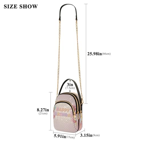 Birthday Patterns Shoulder Bags for Women Retro Classic Handbag Purse Small Purses with Chain3