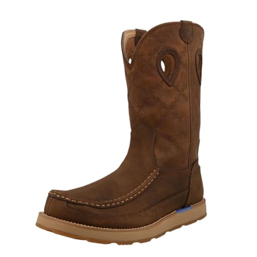Image of Twisted X 11 inch Work Pull On Wedge Sole Men's Brunette /Pecan Boot